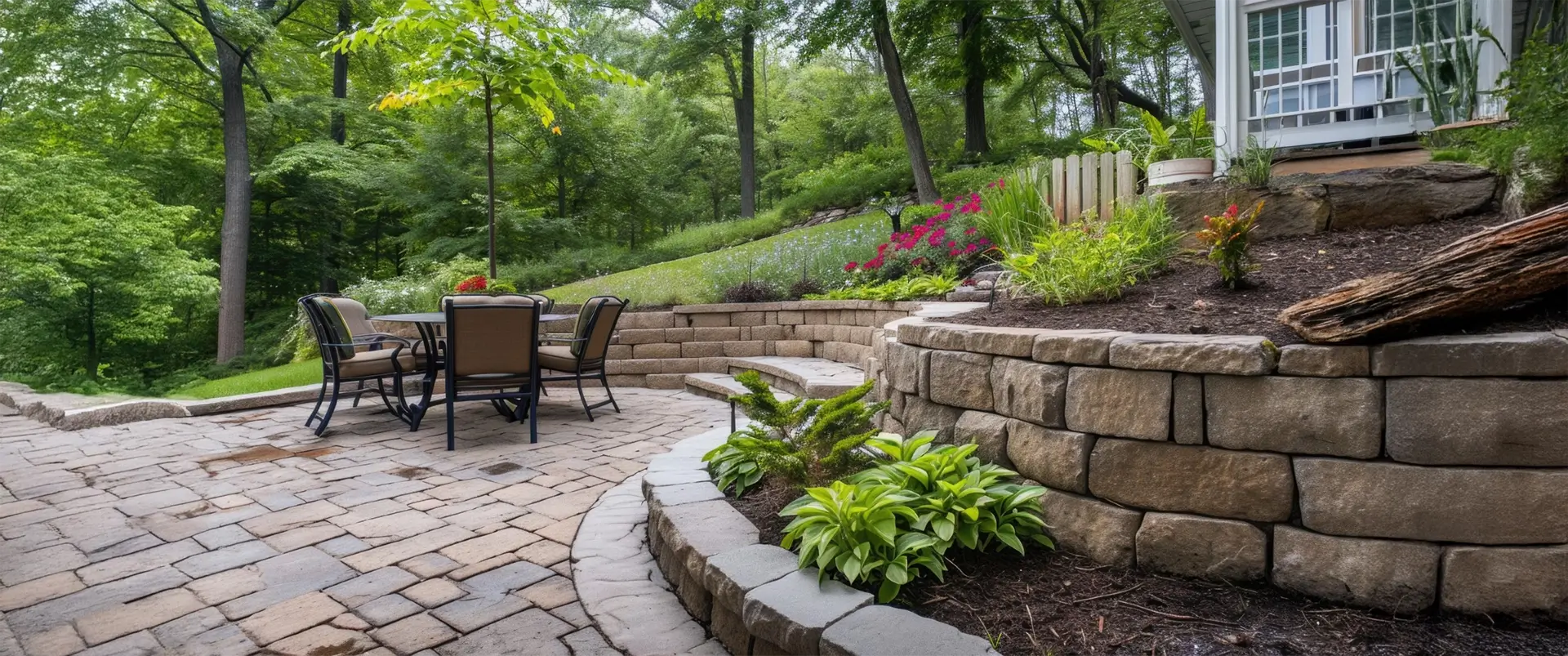 Serene Backyard Patio and Lush Garden.